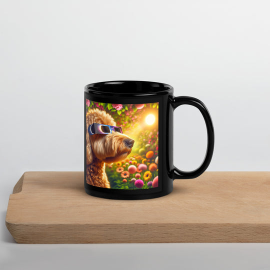 Goldendoodle Eclipse- Black Glossy Mug v2