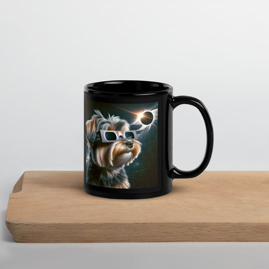 Morkie Eclipse- Black Glossy Mug