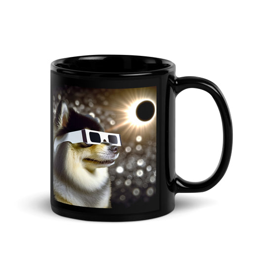 Pomsky Eclipse- Black Glossy Mug v2