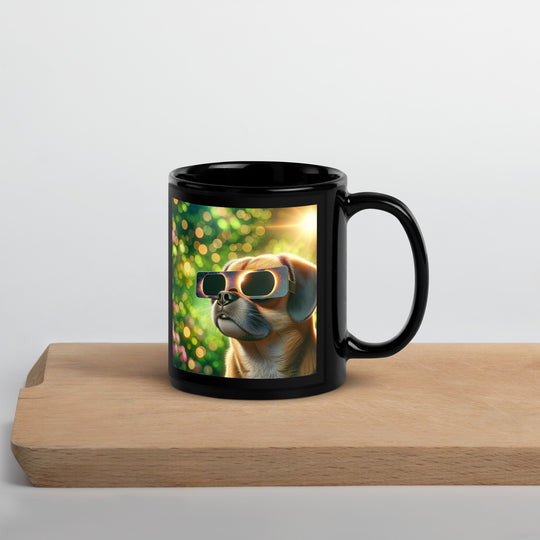 Puggle Eclipse- Black Glossy Mug