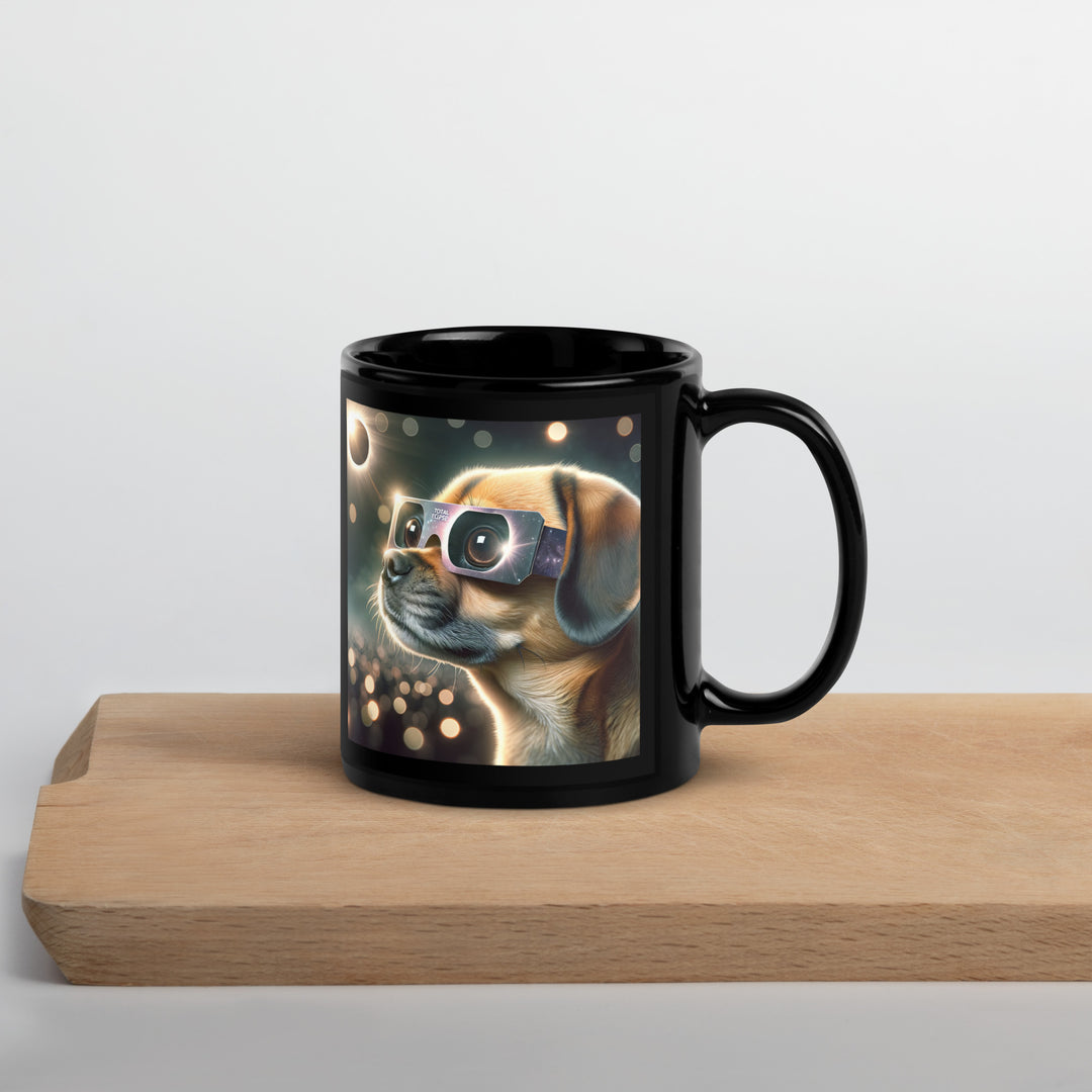 Puggle Eclipse- Black Glossy Mug v2