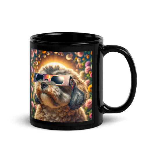 Shih Poo Eclipse- Black Glossy Mug v2