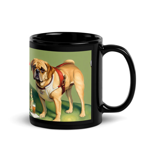 Puggle Golfer- Black Glossy Mug v15