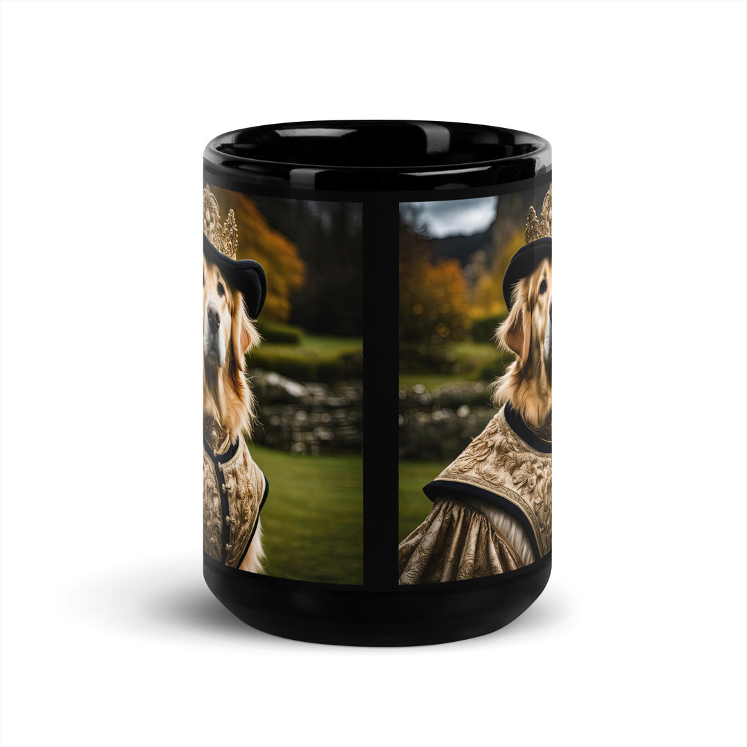 Golden Retriever- Black Glossy Mug