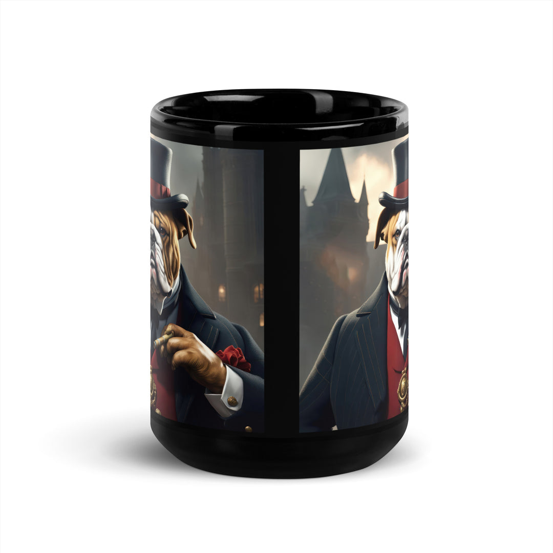 Bulldog- Black Glossy Mug