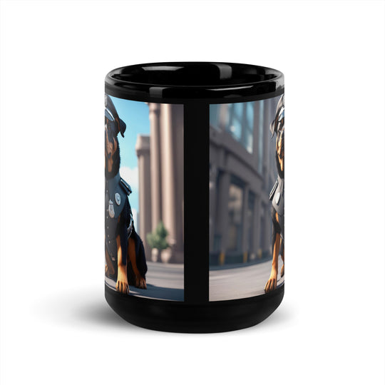 Rottweiler- Black Glossy Mug V3