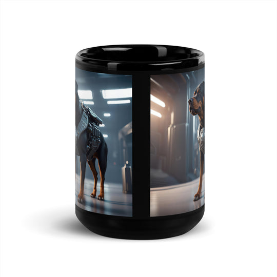 Rottweiler- Black Glossy Mug V4