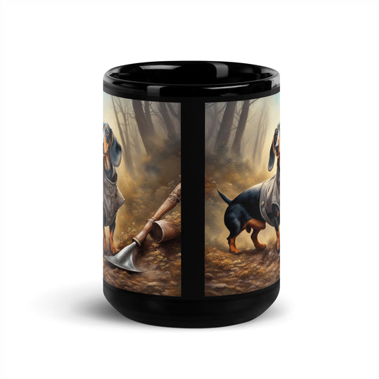 Dachshund- Black Glossy Mug v4