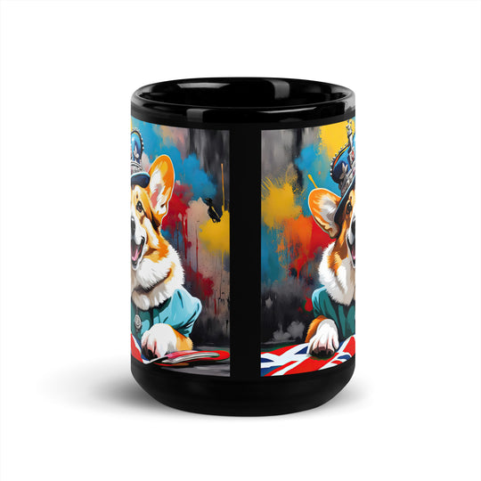 Pembroke Welsh Corgi- Black Glossy Mug v2