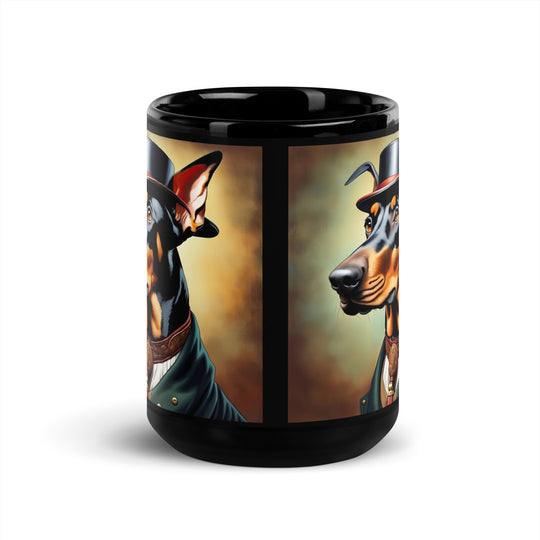 Doberman Pinscher- Black Glossy Mug v3