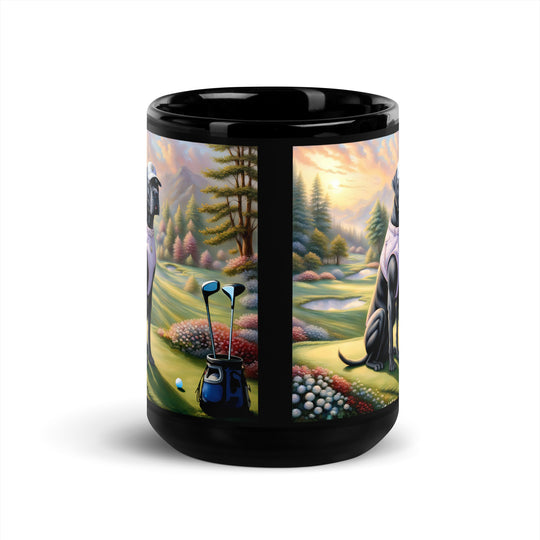 Cane Corso Golfer- Black Glossy Mug v2