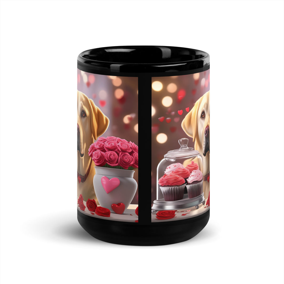 Labrador Retriever Romantic- Black Glossy Mug v2