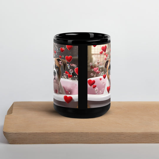 American Bulldog Romantic- Black Glossy Mug v3