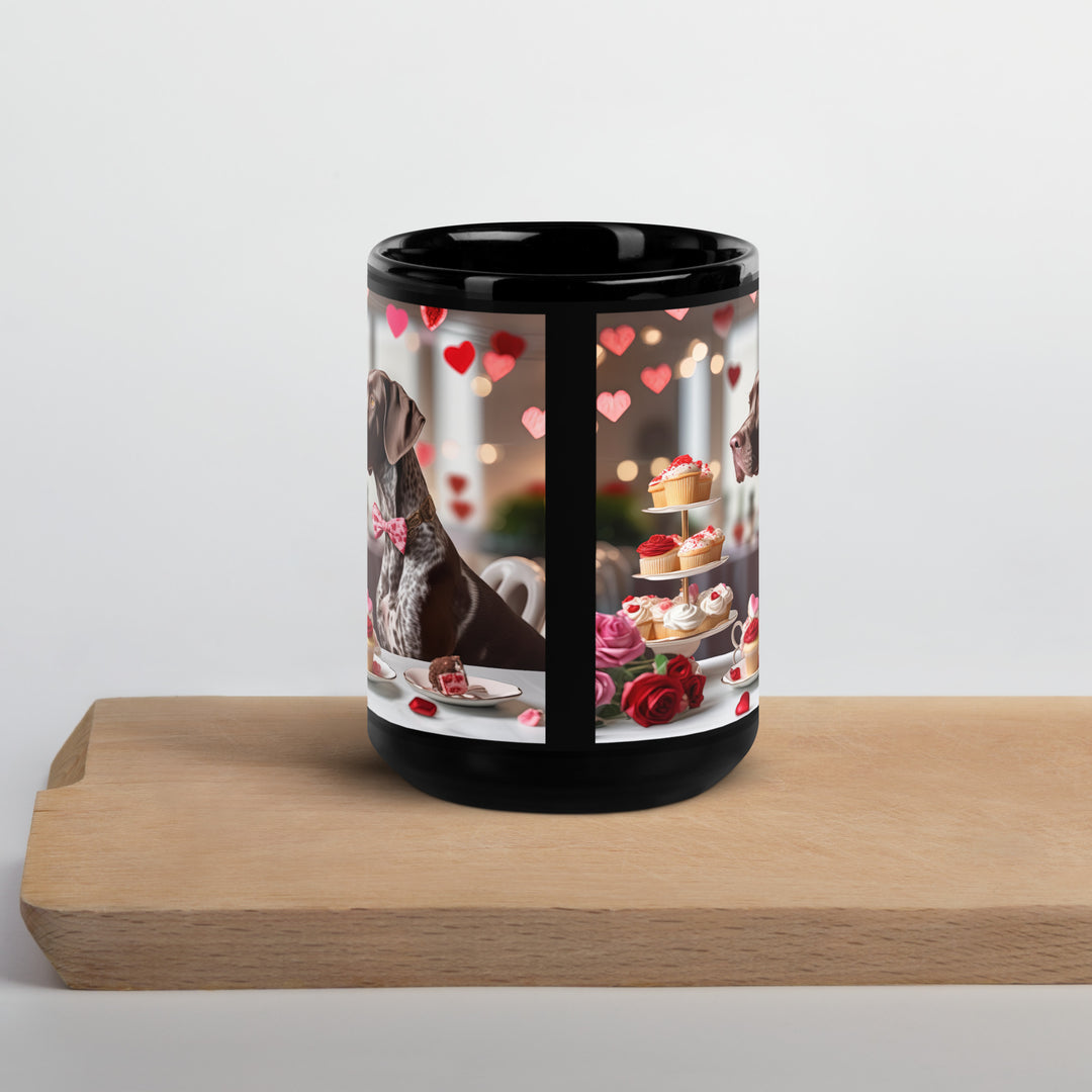 German Shorthaired Pointer Romantic- Black Glossy Mug v2