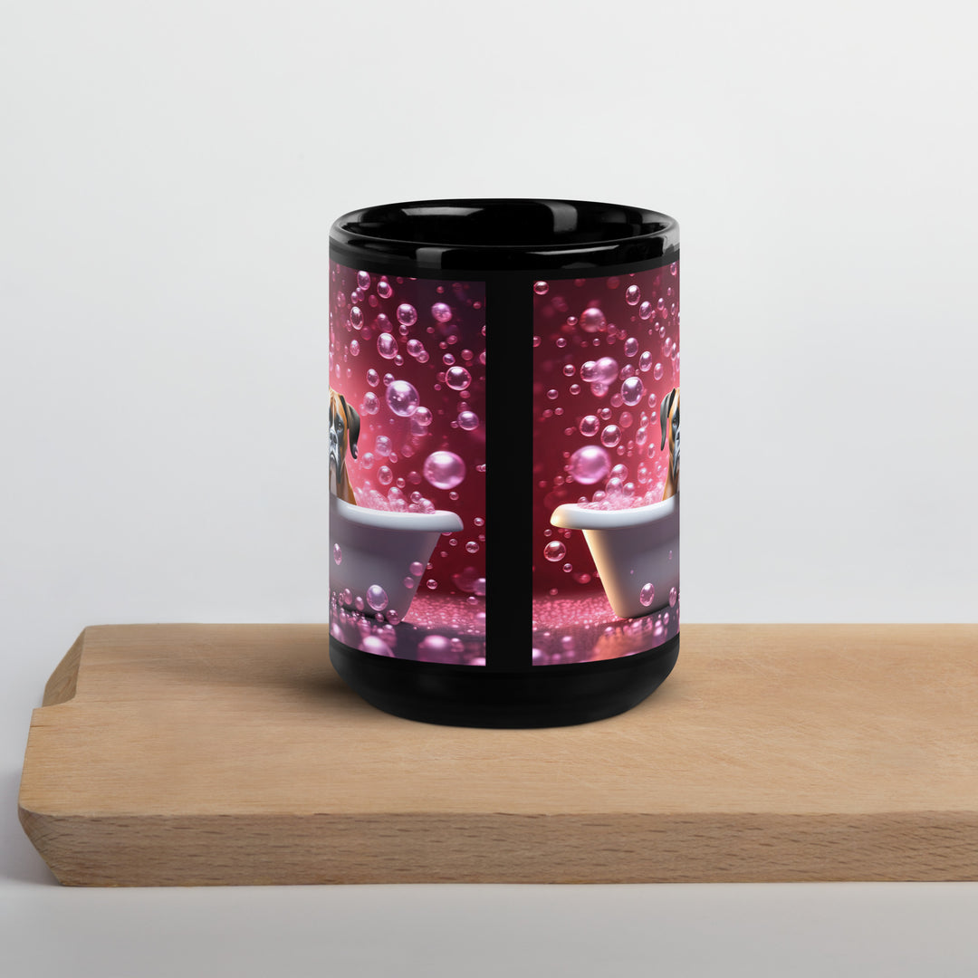 Boxer Romantic- Black Glossy Mug v3