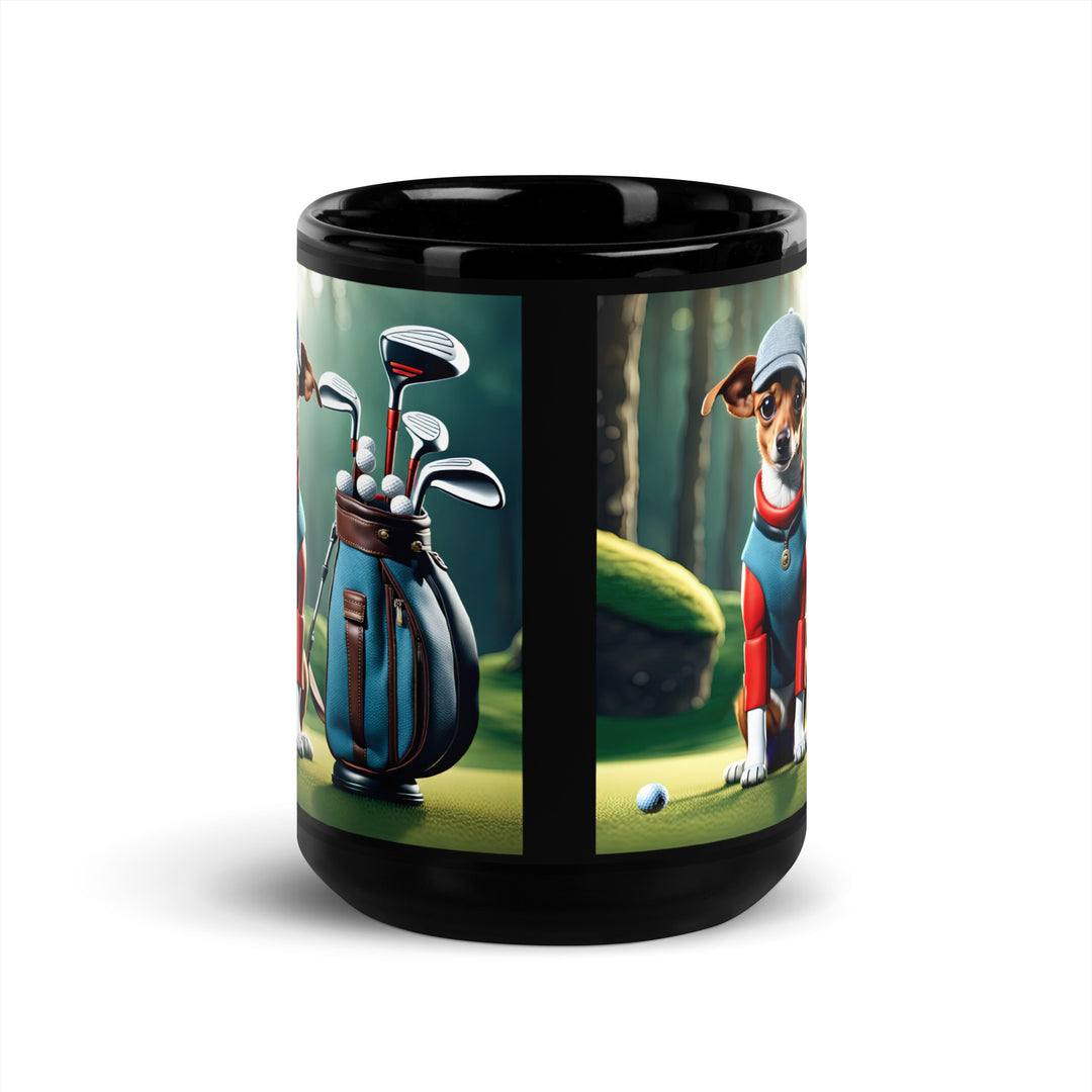 Chiweenie Golfer- Black Glossy Mug