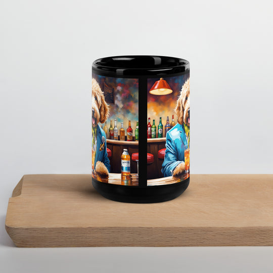 Goldendoodle- Black Glossy Mug v3