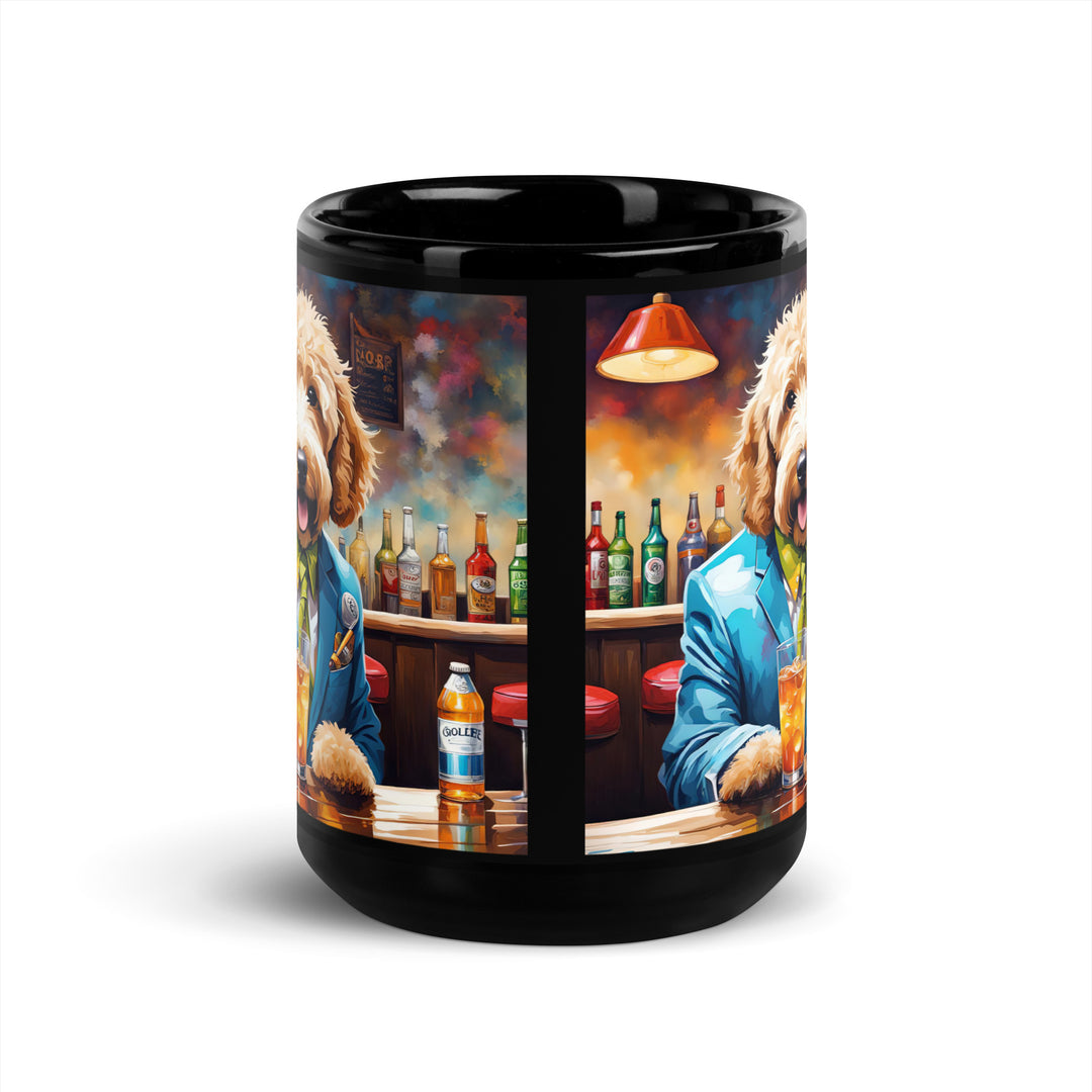 Goldendoodle- Black Glossy Mug v6