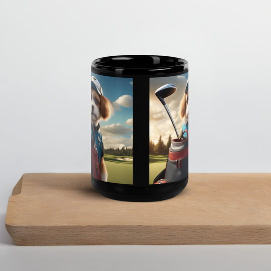 Pekapoo Golfer- Black Glossy Mug v4