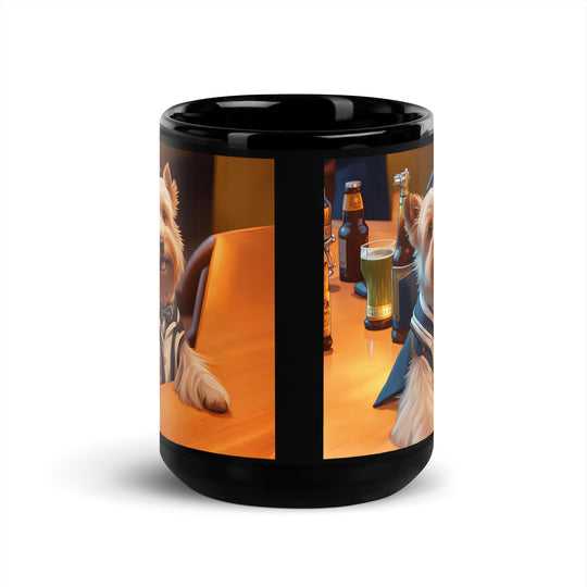 Yorkipoo General- Black Glossy Mug