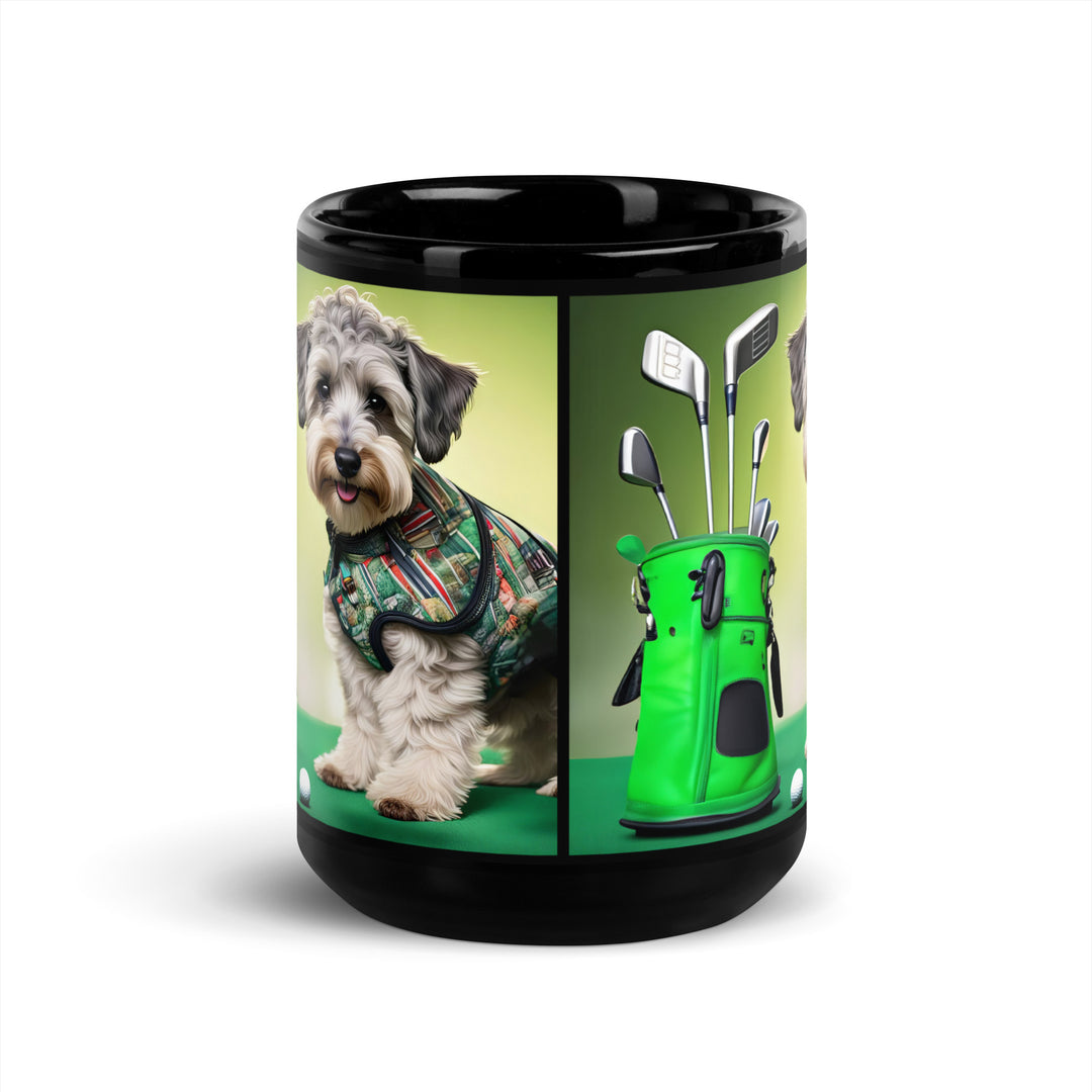 Schnoodle Golfer- Black Glossy Mug