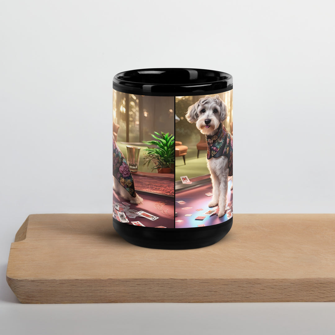 Schnoodle Golfer- Black Glossy Mug v8