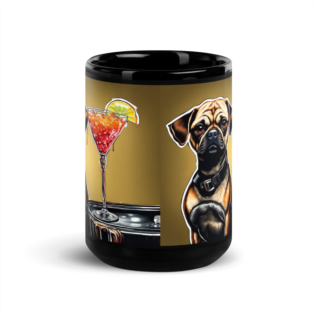 Puggle General- Black Glossy Mug v17