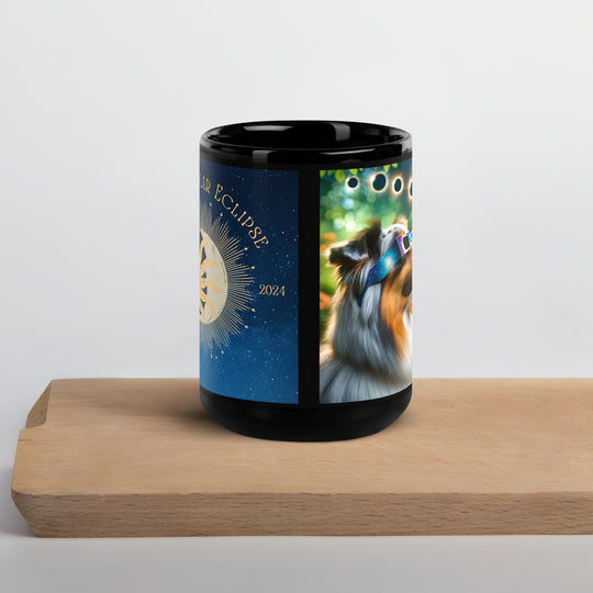 Australian Shepherd Eclipse- Black Glossy Mug