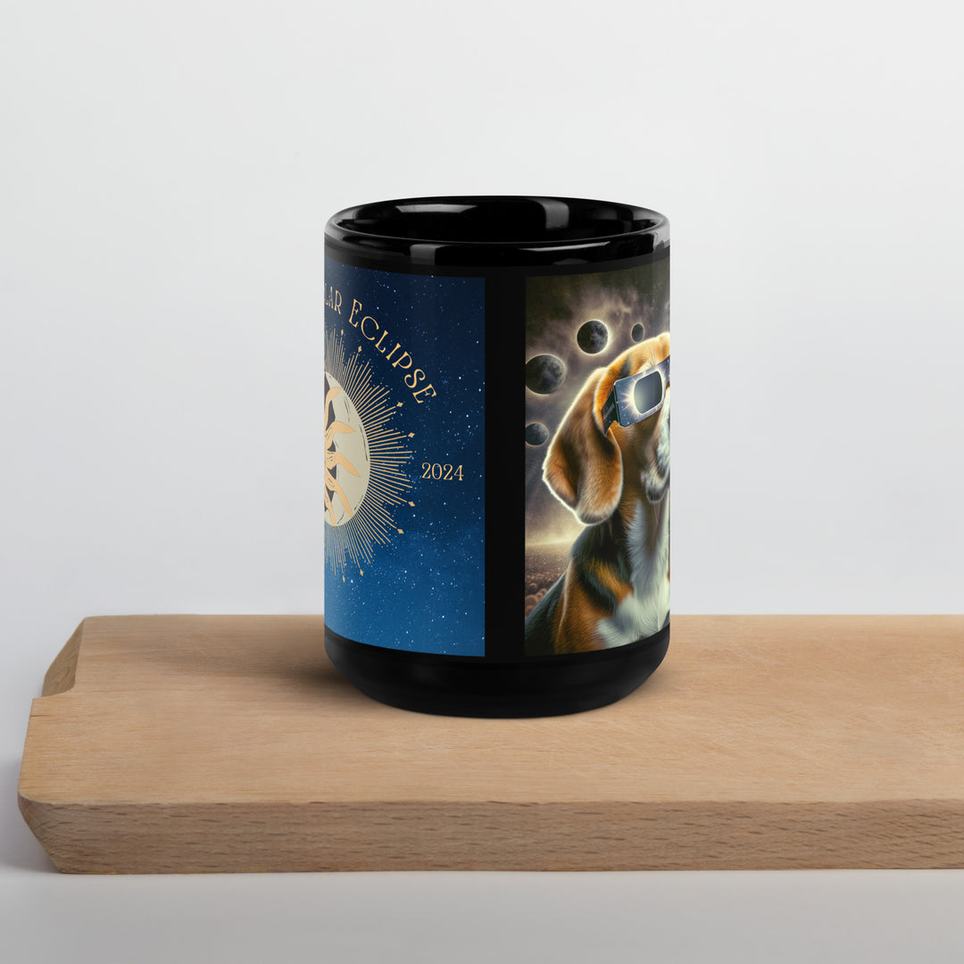 Beagle Eclipse- Black Glossy Mug