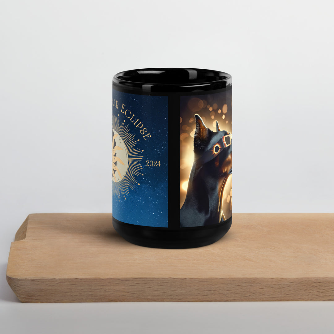 Doberman Pincher Eclipse- Black Glossy Mug v2