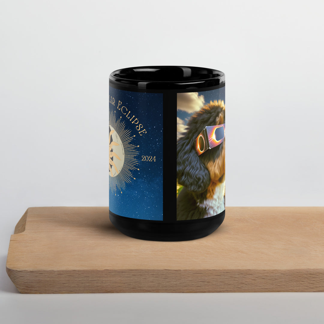 Bernedoodle Eclipse- Black Glossy Mug