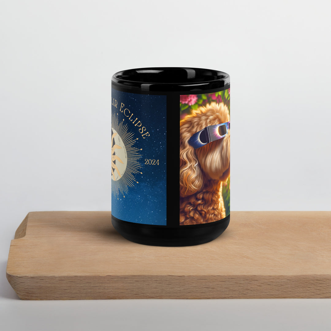 Goldendoodle Eclipse- Black Glossy Mug v2