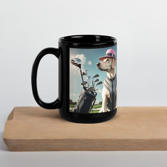 Black Glossy Mug-Labrador Retriever Golfer V8