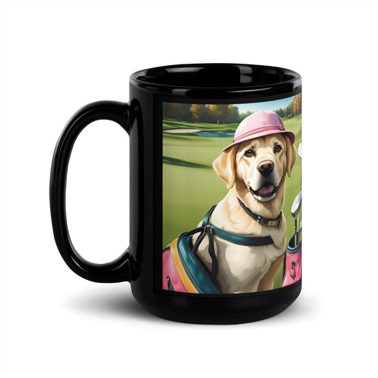 Black Glossy Mug-Labrador Retriever Golfer V15