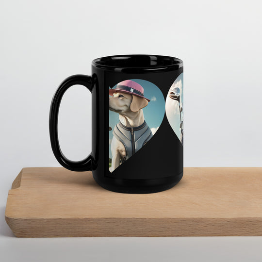 Black Glossy Mug-Labrador Retriever Golfer