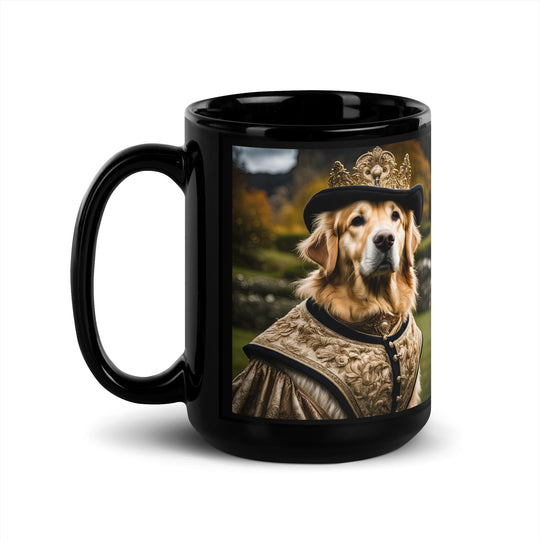 Golden Retriever- Black Glossy Mug