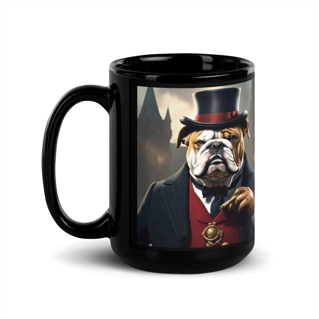 Bulldog- Black Glossy Mug