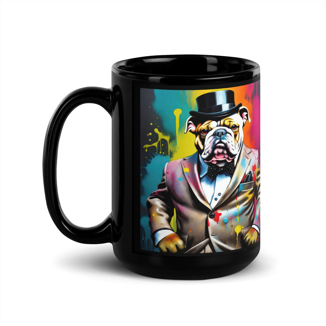 Bulldog- Black Glossy Mug v3