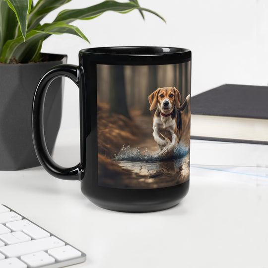 Beagle- Black Glossy Mug v3