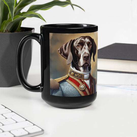 German Shorthaired Pointer- Black Glossy Mug v4