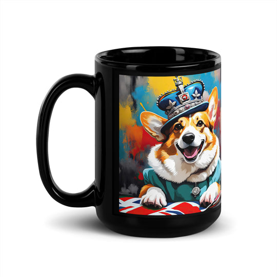 Pembroke Welsh Corgi- Black Glossy Mug v2
