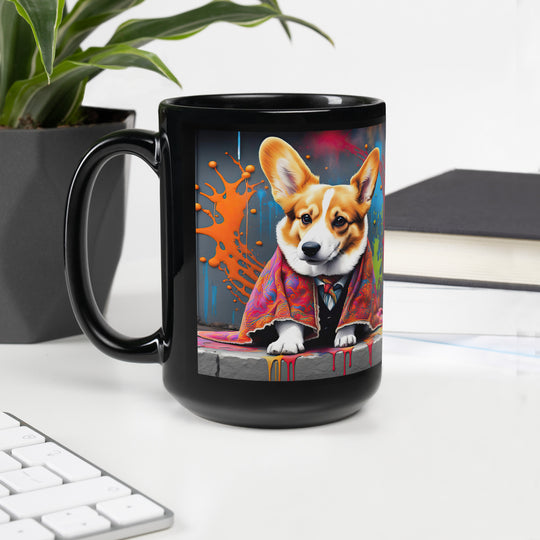 Pembroke Welsh Corgi- Black Glossy Mug v3