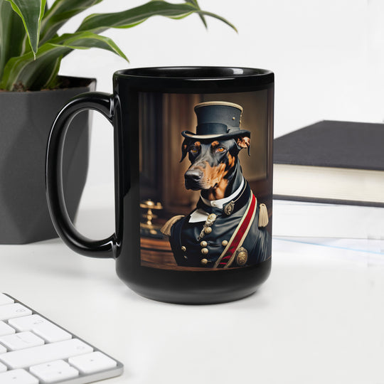 Doberman Pinscher- Black Glossy Mug v2