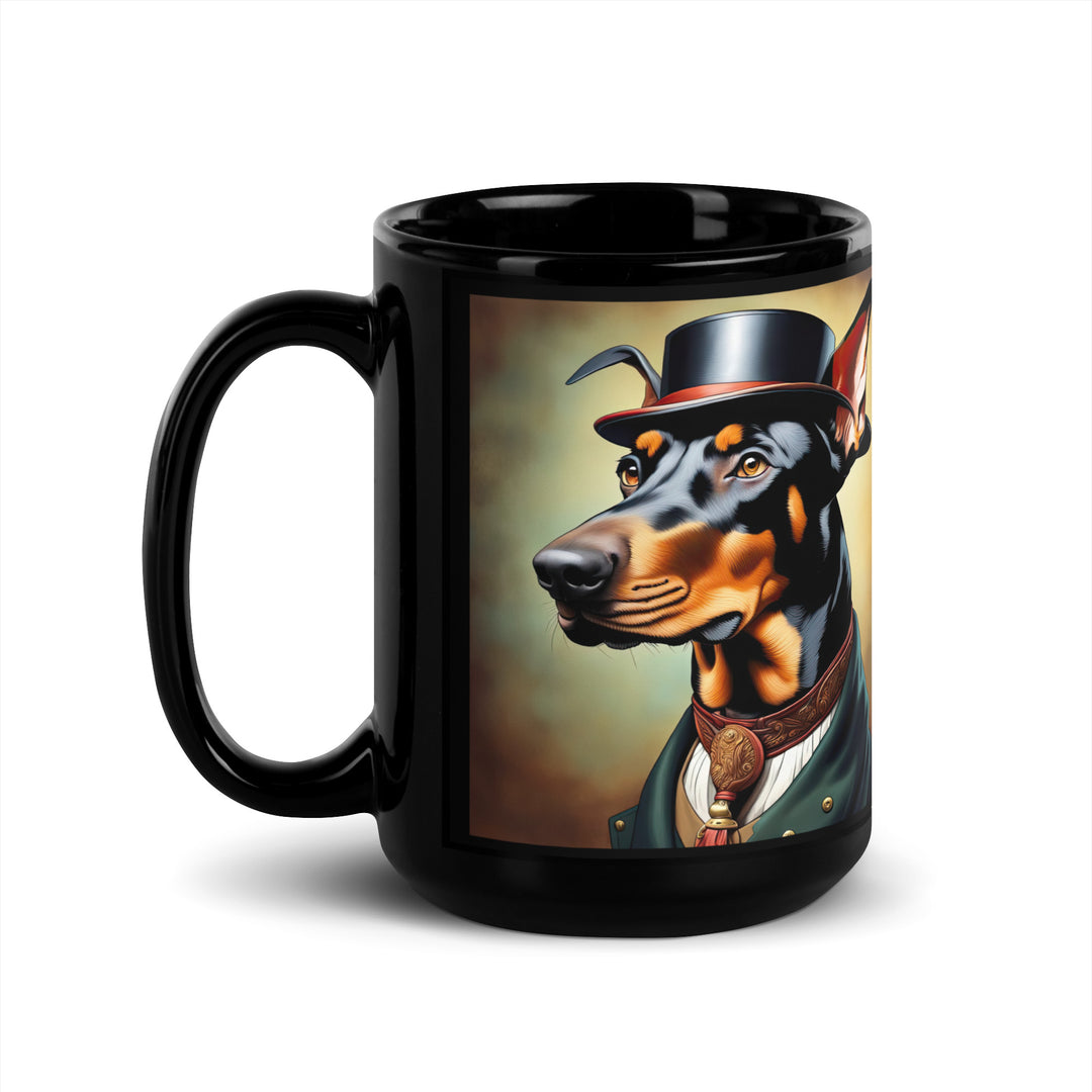 Doberman Pinscher- Black Glossy Mug v3