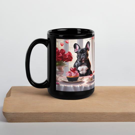 French Bulldog Romantic- Black Glossy Mug v2