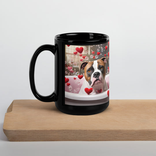 American Bulldog Romantic- Black Glossy Mug v3