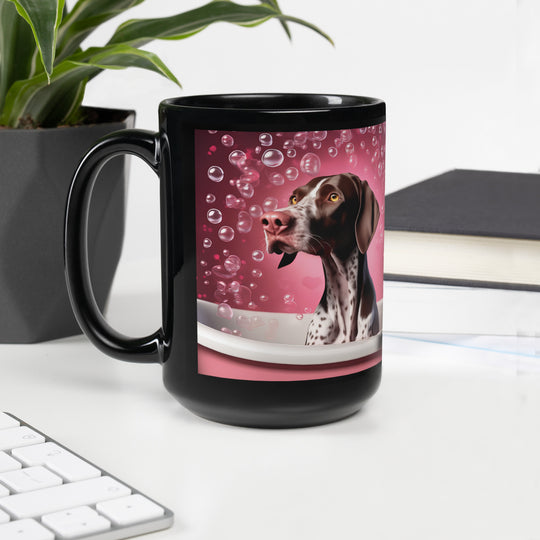 German Shorthaired Pointer Romantic- Black Glossy Mug