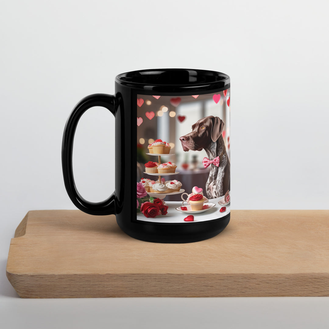 German Shorthaired Pointer Romantic- Black Glossy Mug v2