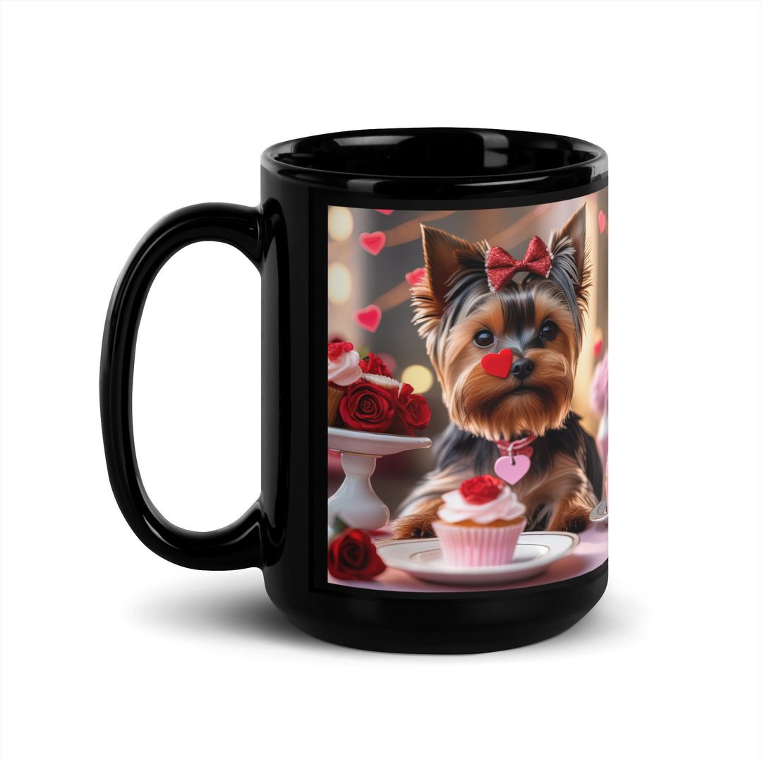 Yorkshire Terrier Romantic- Black Glossy Mug