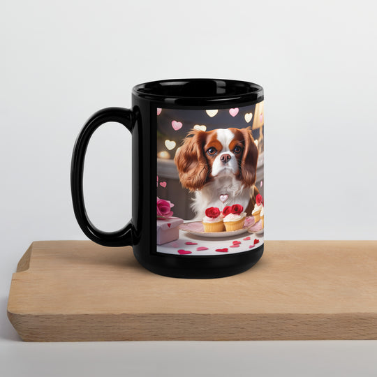 Cavalier King Charles Spaniel Romantic- Black Glossy Mug v2